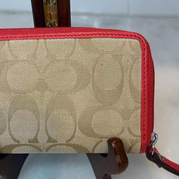 Coach Wristlet Y2K Wallet Jacquard Signature Logo Neon Leather Wristlet Wallet - Picture 7 of 16